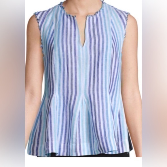 NWOT Peplum linen top, Size Large - Picture 1 of 6
